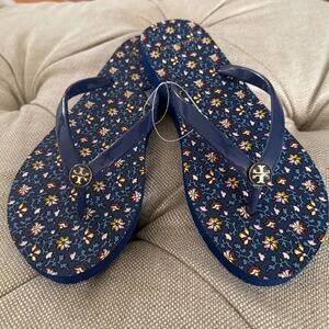 NWT, Tory Burch, Flip-Flops, Blue, Size 6